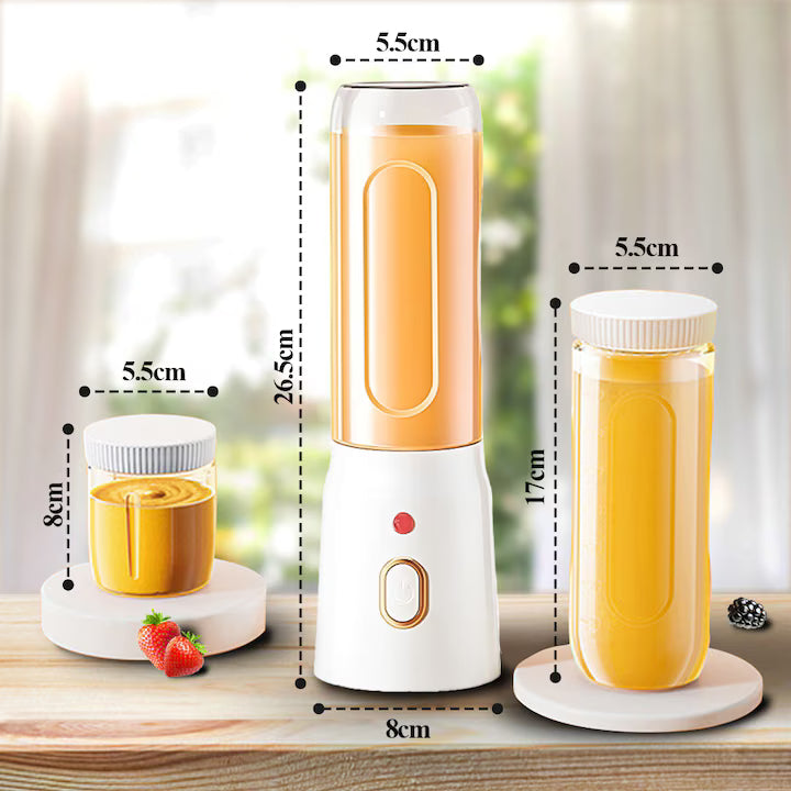 Produsnou Blender portabil multifunctional cu 10 lame, 21000RPM, 2 cupe (450ml si 150ml), potrivit pentru shake-uri si smoothie-uri